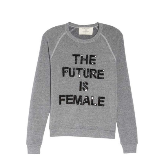 Bow & Drape Sweaters - SOLDBow & drape the future is female grey crewneck